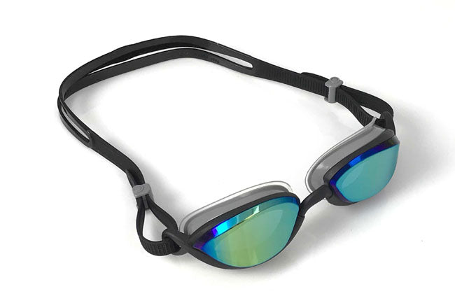 A pair of black, tinted Basilisk goggles from Snake & Pig as viewed from above.